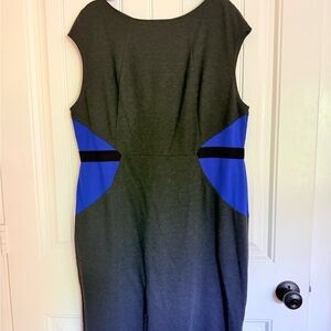 Nexx Elegant Black and Blue Midi Dress